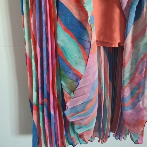 AMUR Luisa Pleated Striped Dress, Multi-Colored, Size 8, NWT - Picture 9 of 16